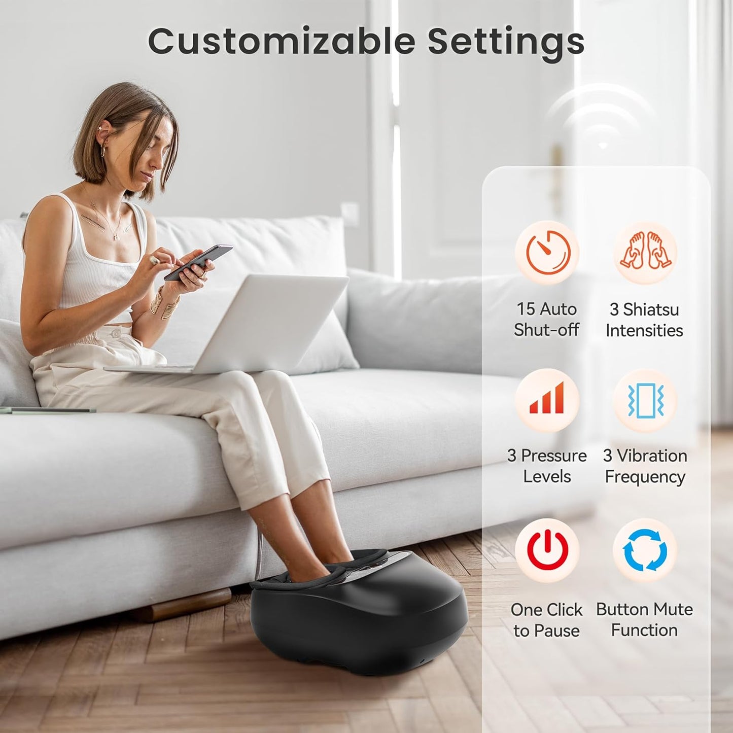ExpressRelief Shiatsu Foot Massager with Heat & Remote