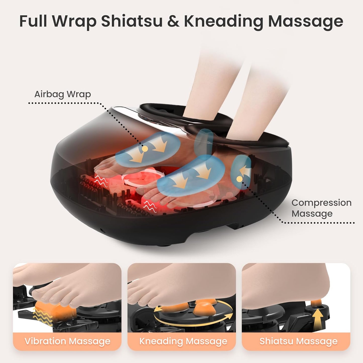 ExpressRelief Shiatsu Foot Massager with Heat & Remote