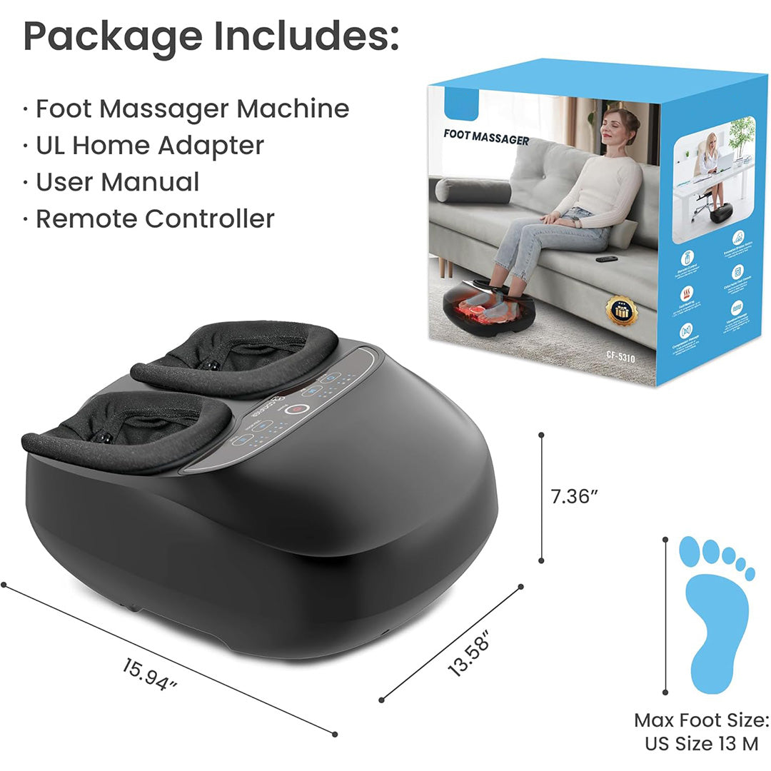 ExpressRelief Shiatsu Foot Massager with Heat & Remote